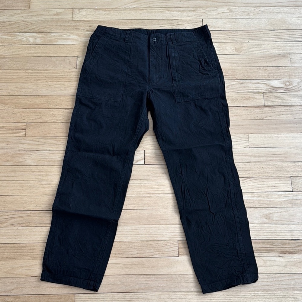 Black Cargo Pants with Straight Leg